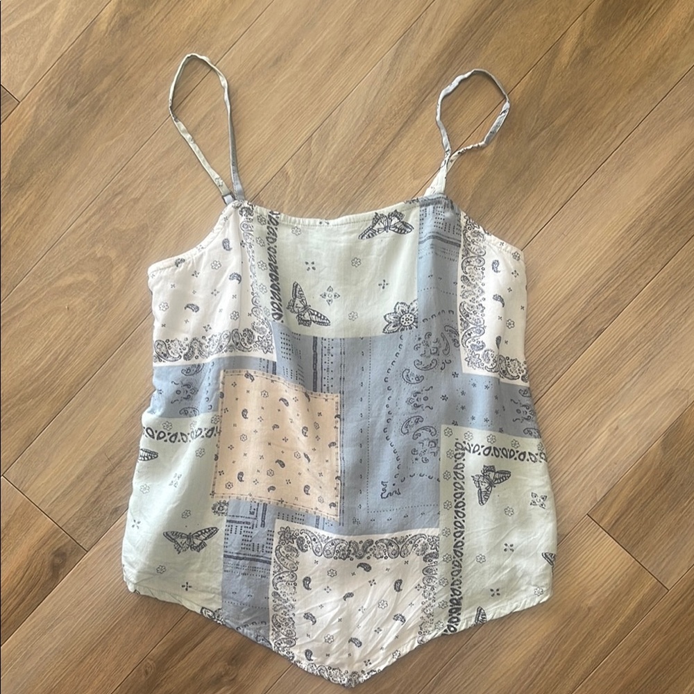 Abercrombie Kids Patchwork Camisole - Blue and Cream